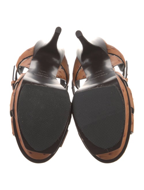 Saint Laurent Embossed Leather T-Strap Sandals