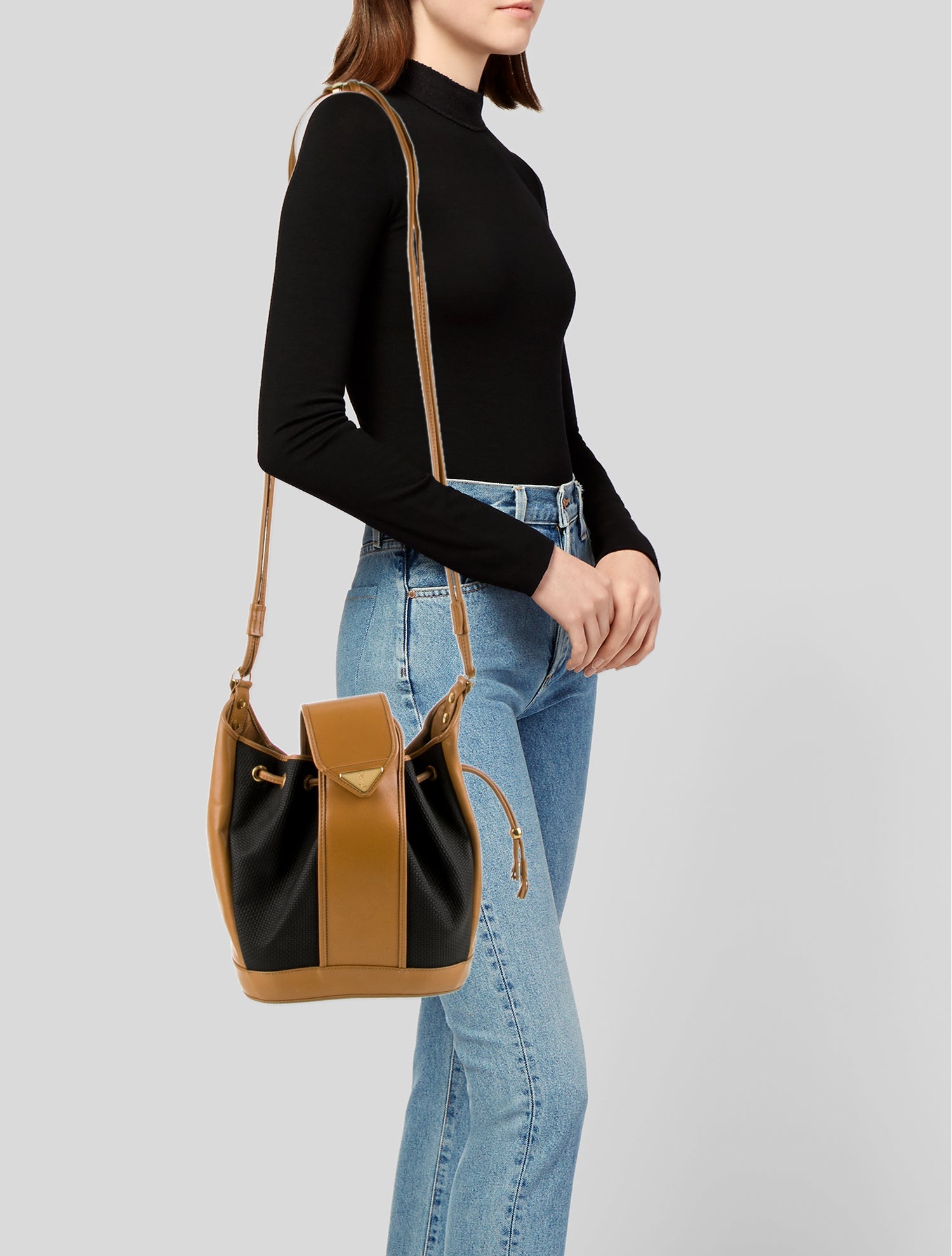 Yves Saint Laurent Leather Bucket Bag