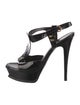 Yves Saint Laurent Patent Leather T-Strap Sandals