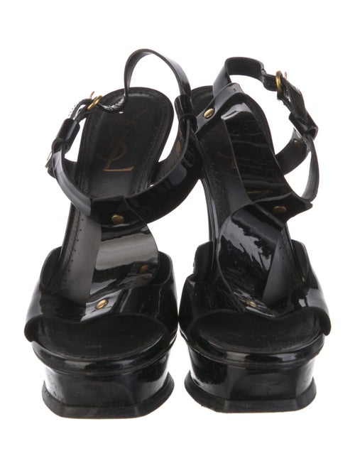 Yves Saint Laurent Patent Leather T-Strap Sandals