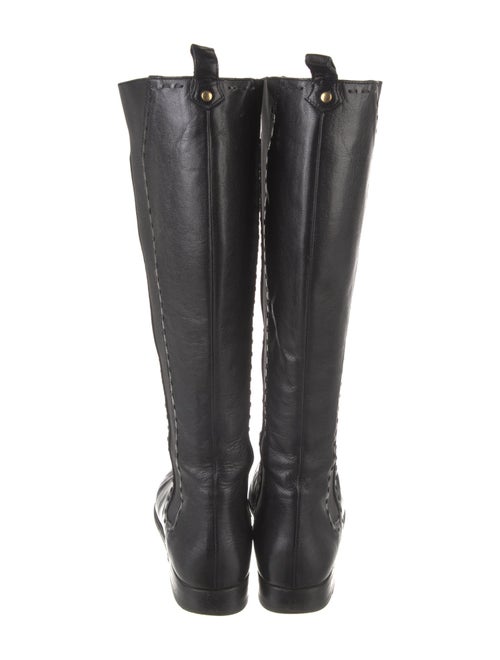 Yves Saint Laurent Leather Whipstitch Trim Riding Boots