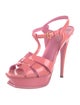 Yves Saint Laurent Patent Leather T-Strap Sandals