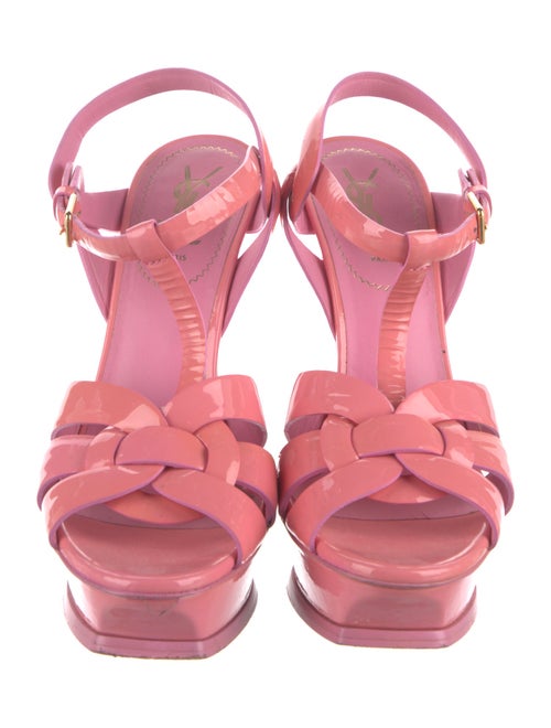 Yves Saint Laurent Patent Leather T-Strap Sandals