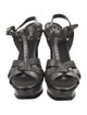 Saint Laurent Embossed Leather T-Strap Sandals