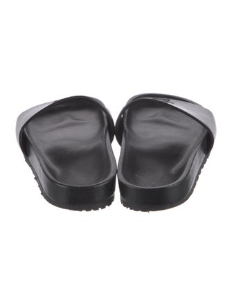 Yves Saint Laurent Leather Embroidered Accent Slides