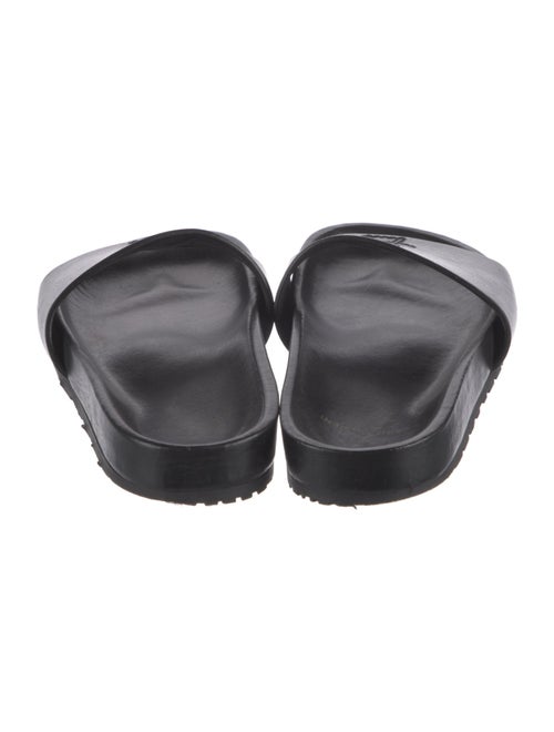 Yves Saint Laurent Leather Embroidered Accent Slides