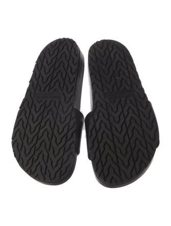 Yves Saint Laurent Leather Embroidered Accent Slides