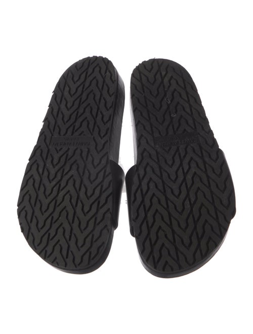 Yves Saint Laurent Leather Embroidered Accent Slides