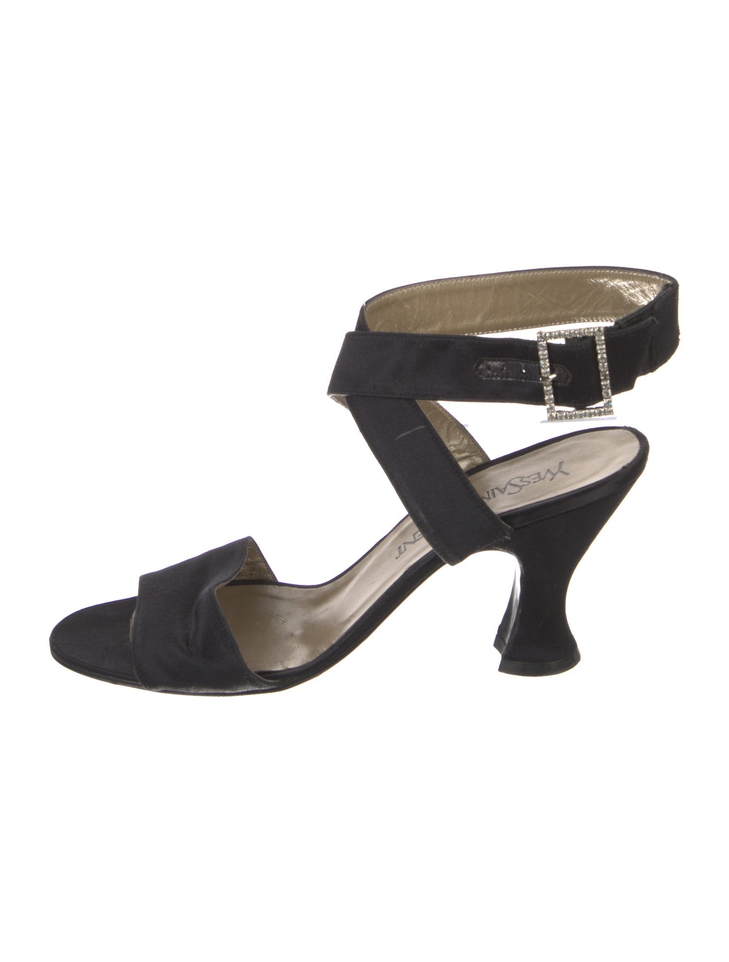 Yves Saint Laurent Satin Crystal Embellishments Sandals