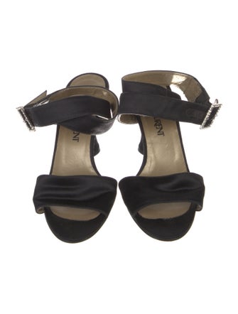 Yves Saint Laurent Satin Crystal Embellishments Sandals