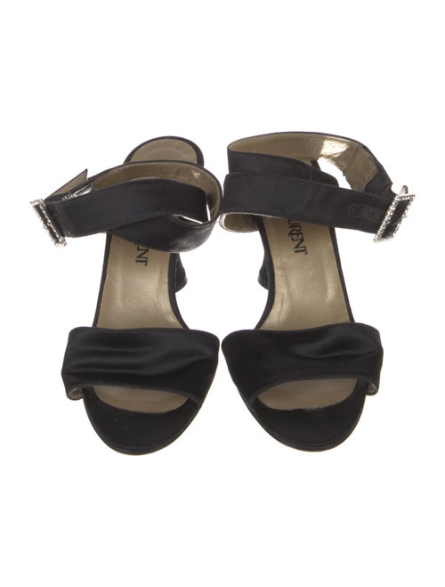 Yves Saint Laurent Satin Crystal Embellishments Sandals