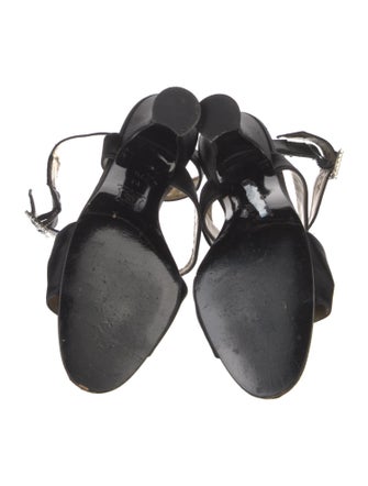 Yves Saint Laurent Satin Crystal Embellishments Sandals