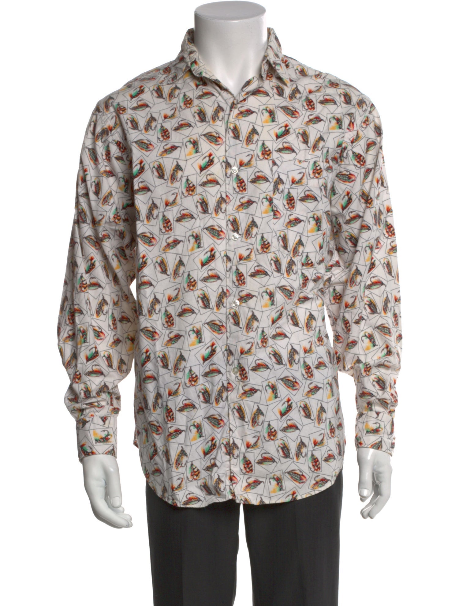 Yves Saint Laurent Printed Long Sleeve Shirt