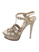 Yves Saint Laurent Rive Gauche Leather T-Strap Sandals