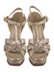Yves Saint Laurent Rive Gauche Leather T-Strap Sandals