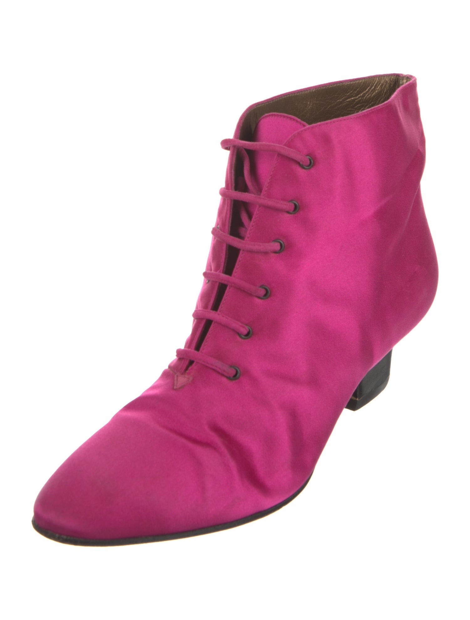 Yves Saint Laurent Satin Lace-Up Boots