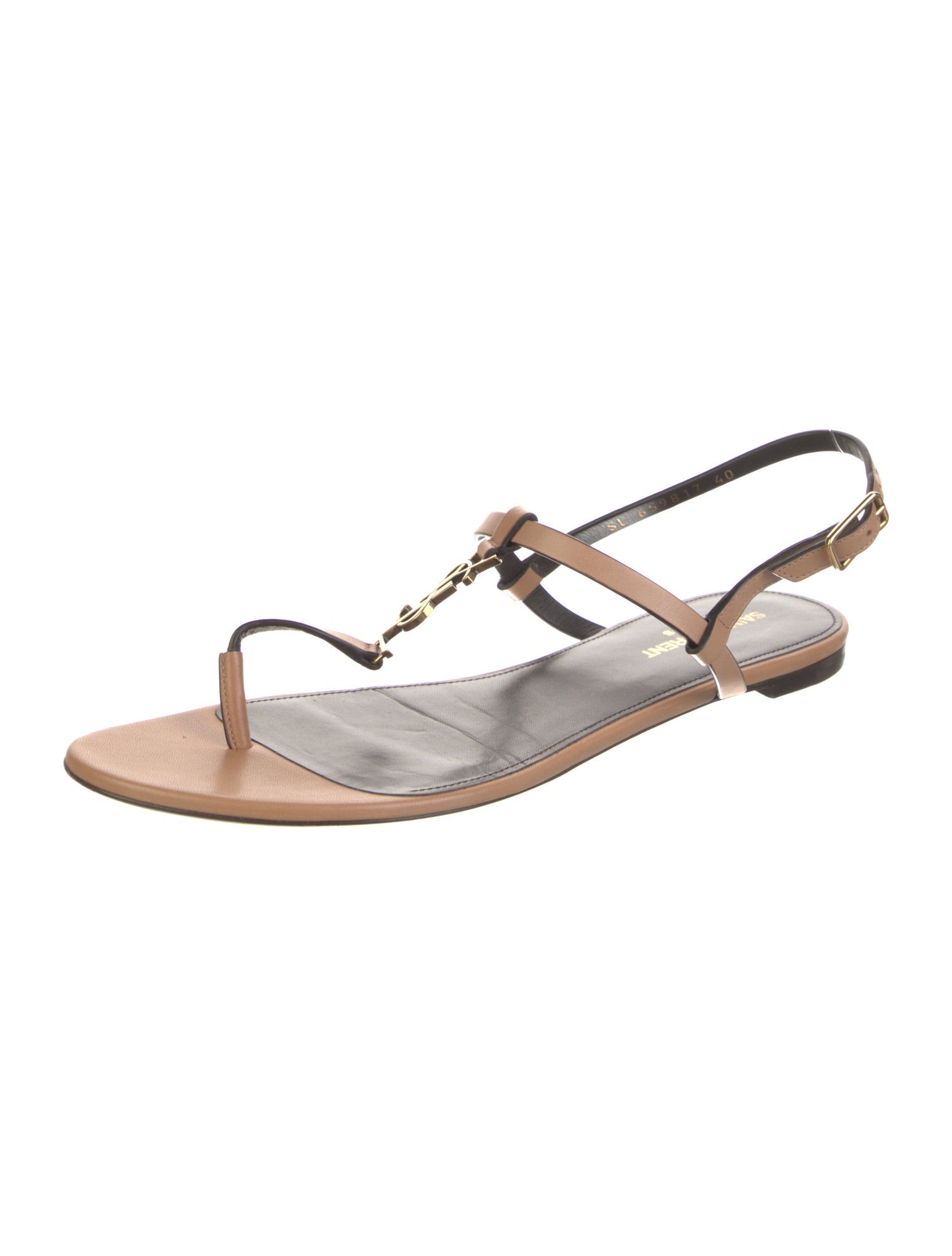 Yves Saint Laurent Leather T-Strap Sandals