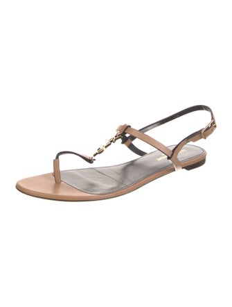 Yves Saint Laurent Leather T-Strap Sandals