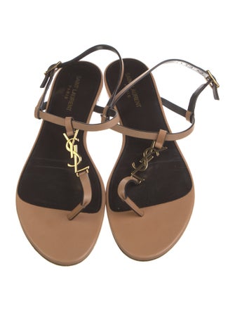 Yves Saint Laurent Leather T-Strap Sandals