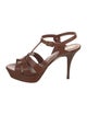 Yves Saint Laurent Rive Gauche Leather T-Strap Sandals