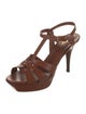 Yves Saint Laurent Rive Gauche Leather T-Strap Sandals