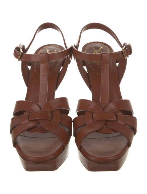 Yves Saint Laurent Rive Gauche Leather T-Strap Sandals