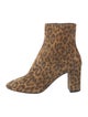 Saint Laurent Suede Animal Print Boots