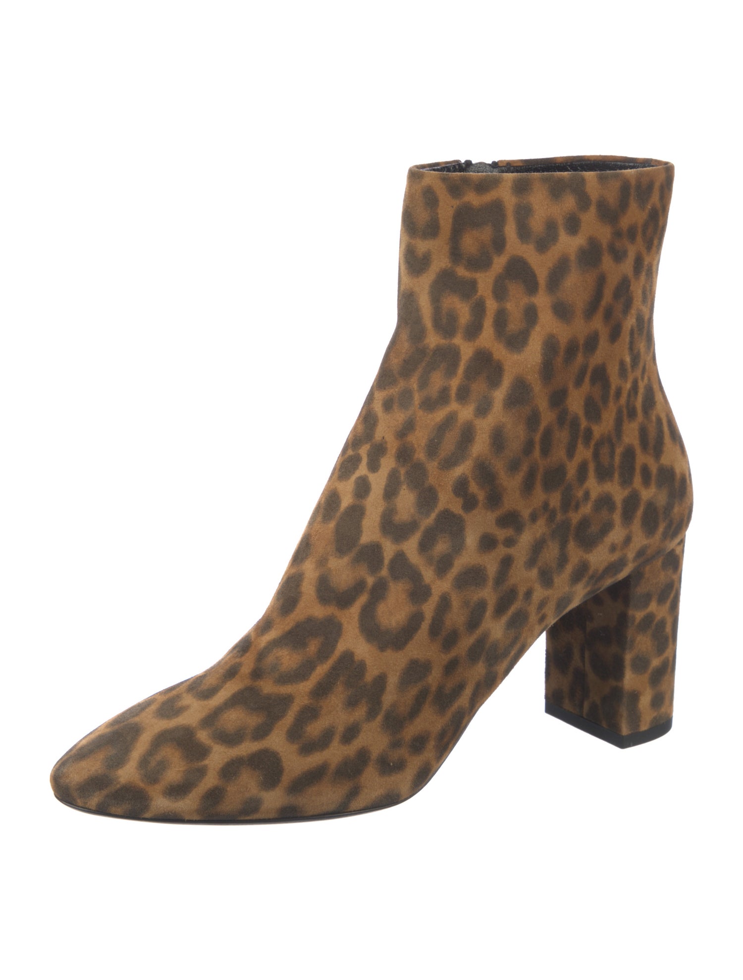 Saint Laurent Suede Animal Print Boots