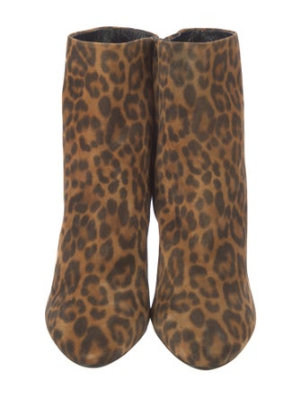 Saint Laurent Suede Animal Print Boots