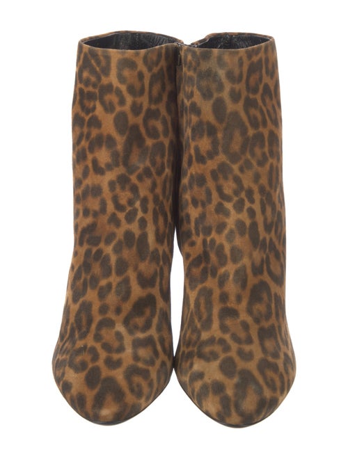 Saint Laurent Suede Animal Print Boots