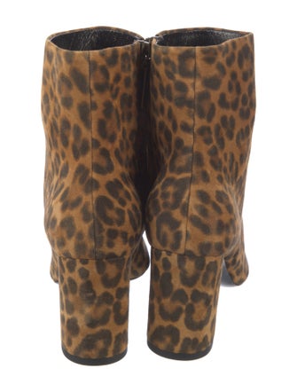Saint Laurent Suede Animal Print Boots