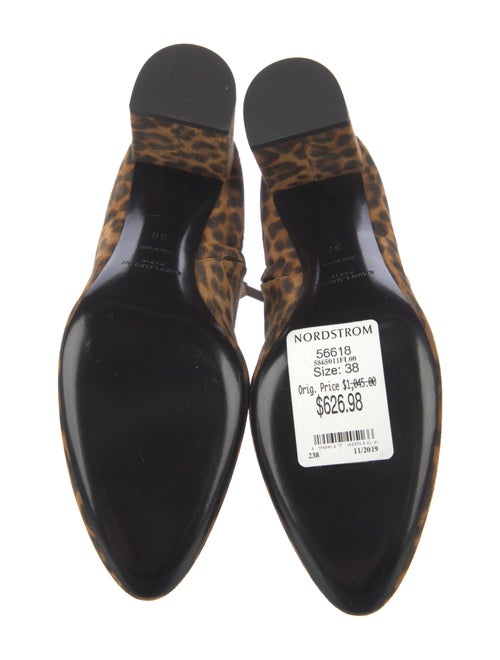 Saint Laurent Suede Animal Print Boots