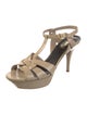 Yves Saint Laurent Patent Leather T-Strap Sandals