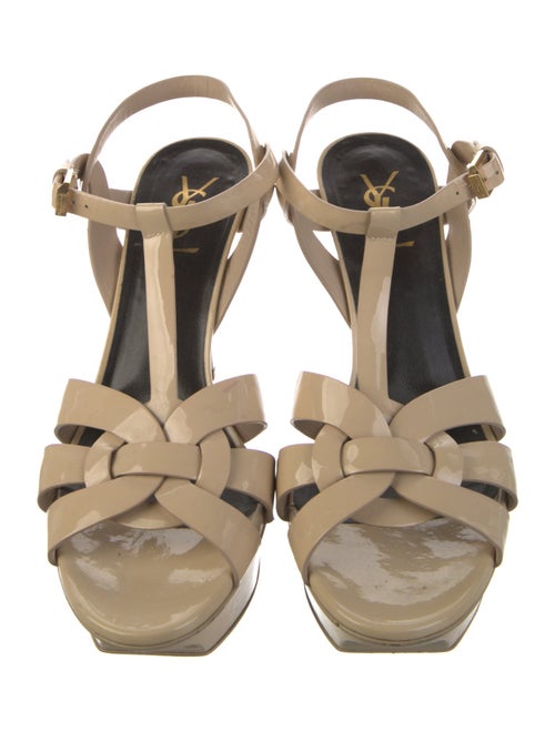 Yves Saint Laurent Patent Leather T-Strap Sandals