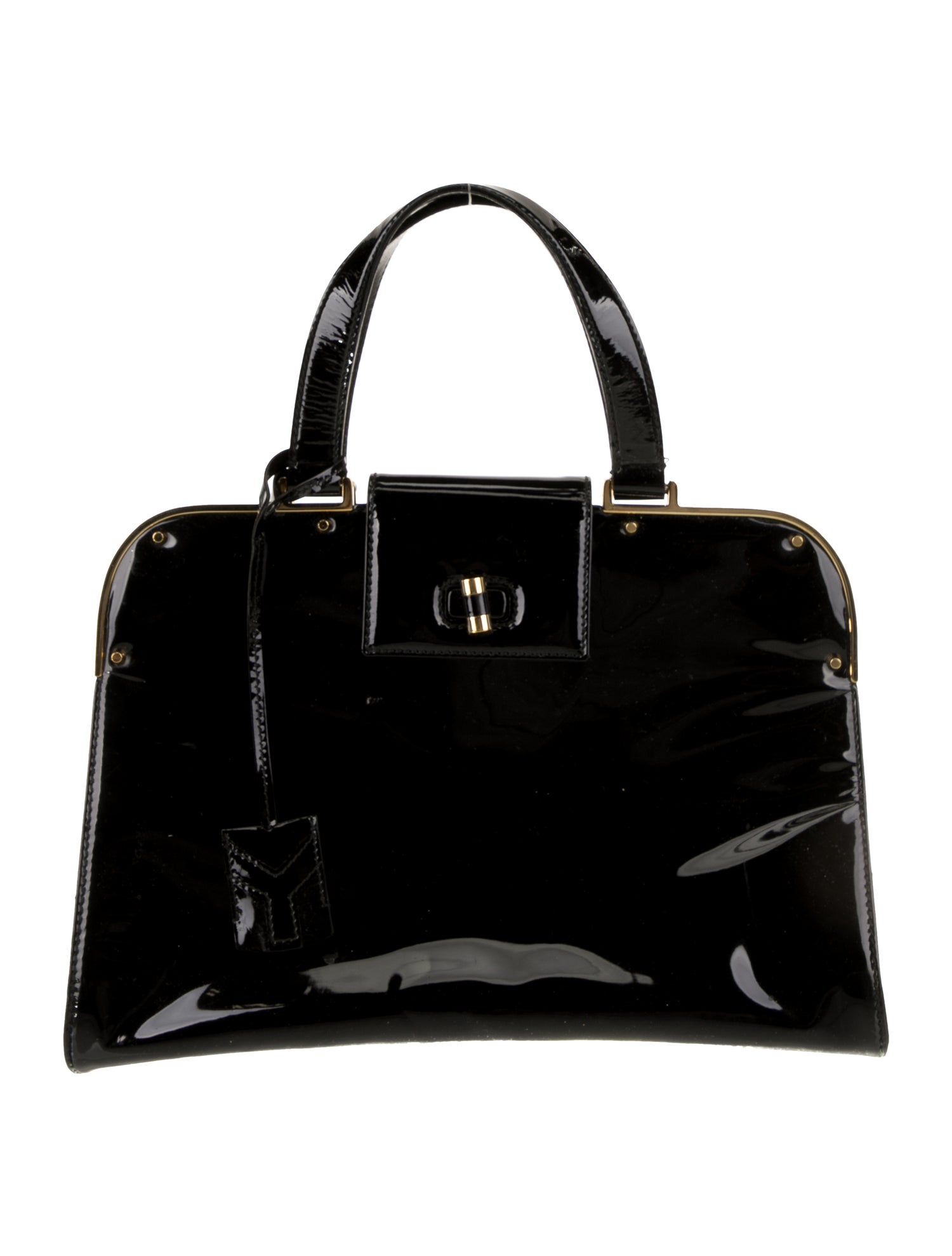 Yves Saint Laurent Rive Gauche Patent Leather Top Handle Bag