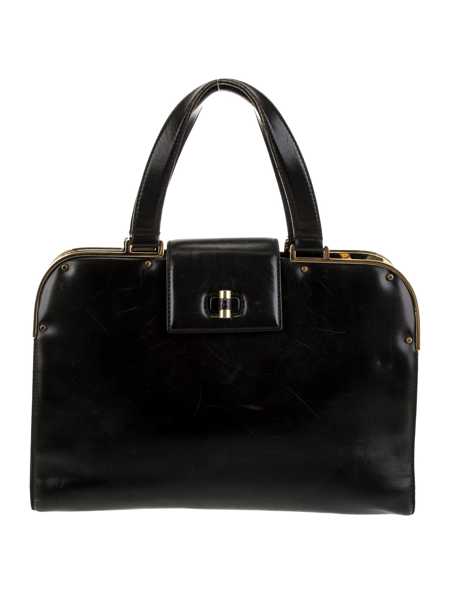 Yves Saint Laurent Rive Gauche Leather Top Handle Bag Vintage