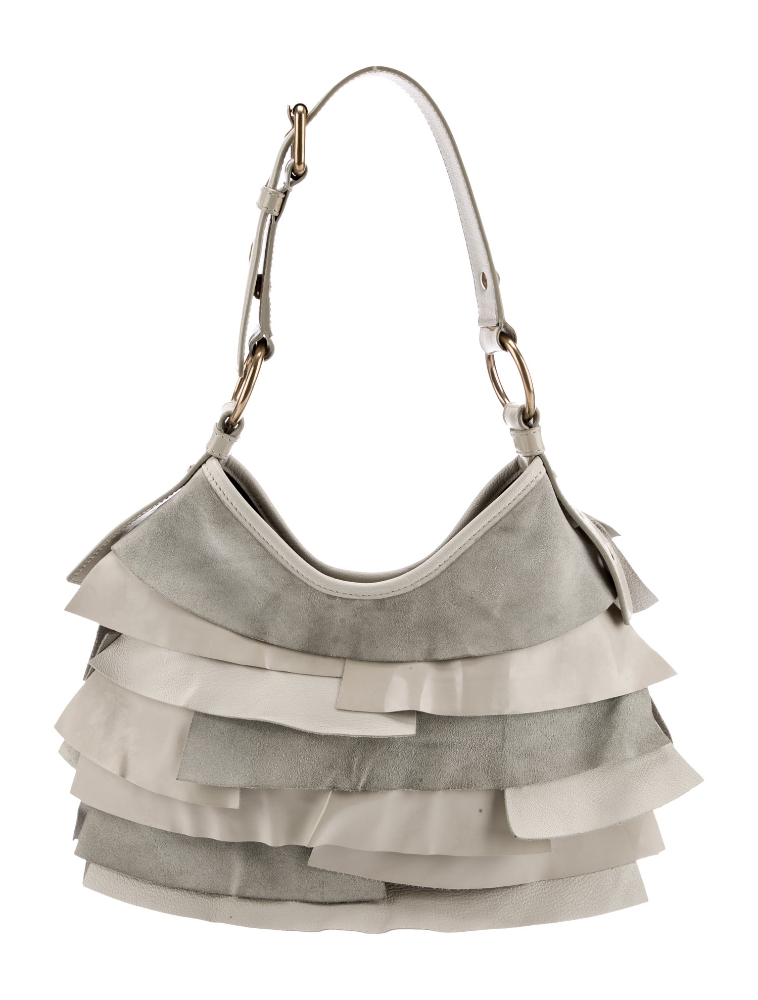 KMRii Studded Embossed Leather Shoulder Bag - Black Shoulder