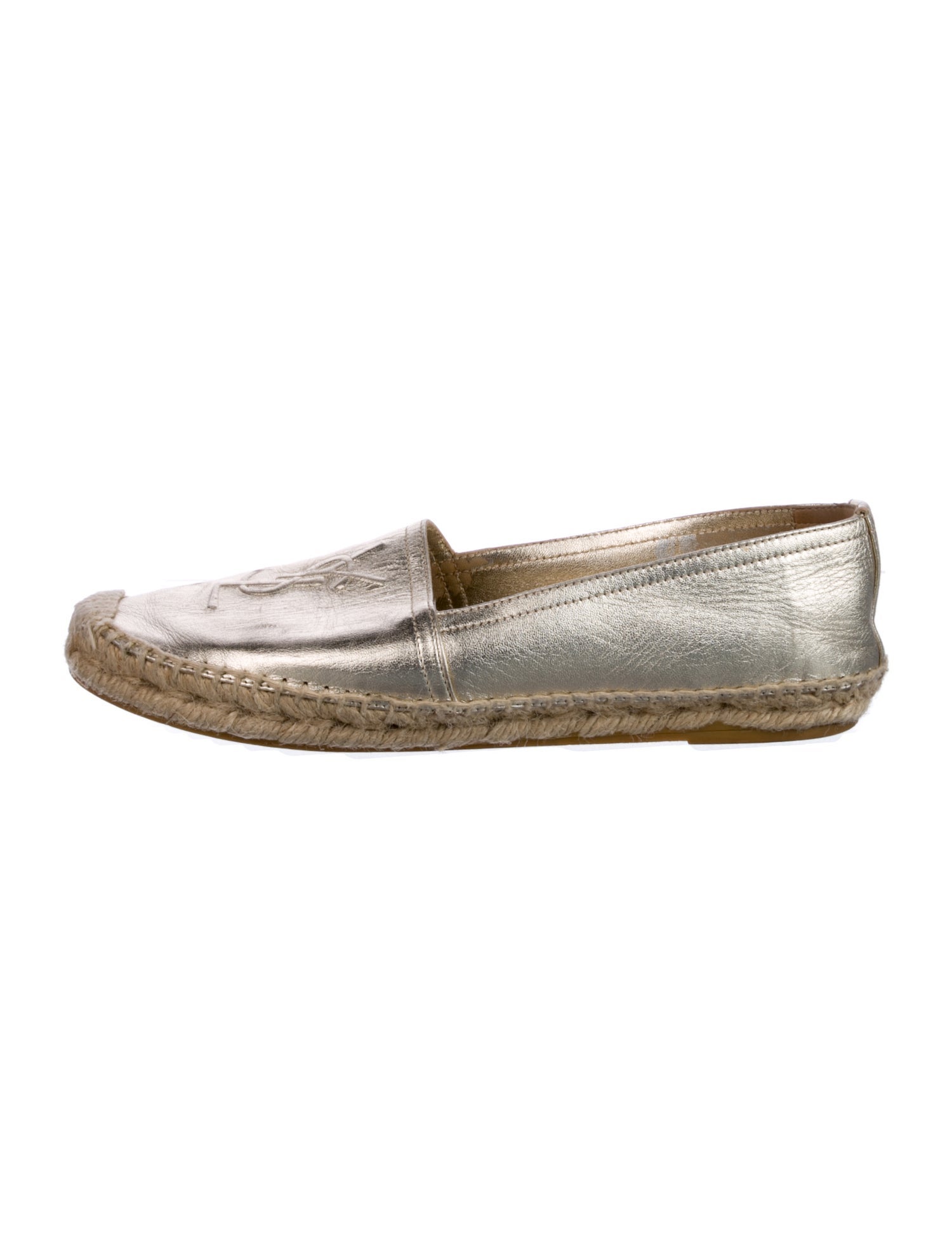 Yves Saint Laurent Signature Logo Leather Espadrilles