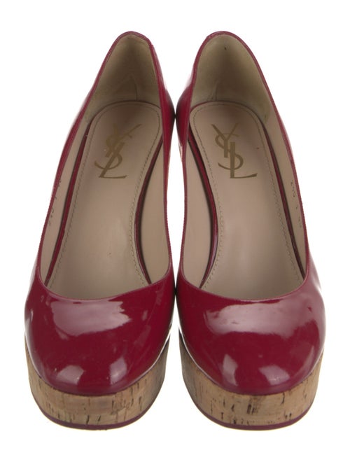 Yves Saint Laurent Patent Leather Colorblock Pattern Pumps