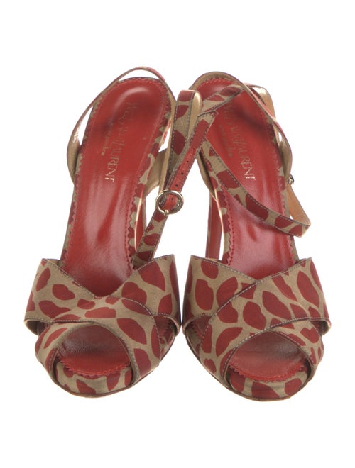 Yves Saint Laurent Satin Printed D'Orsay Pumps