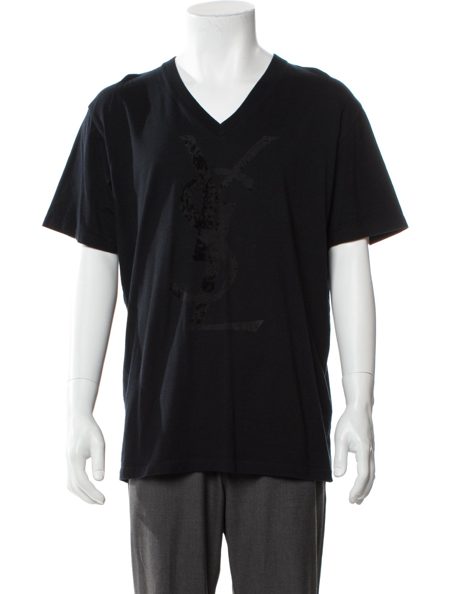 Yves Saint Laurent V-Neck Short Sleeve T-Shirt
