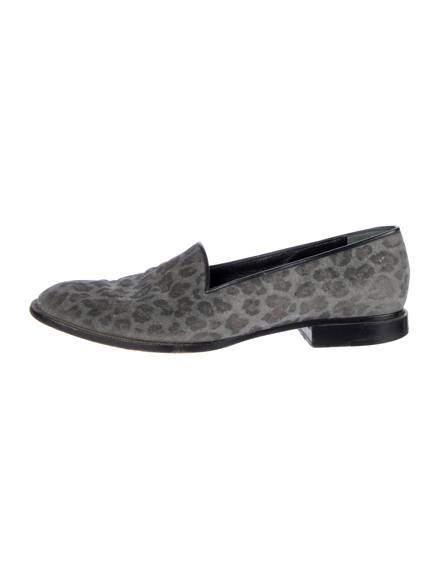 Yves Saint Laurent Suede Animal Print Loafers
