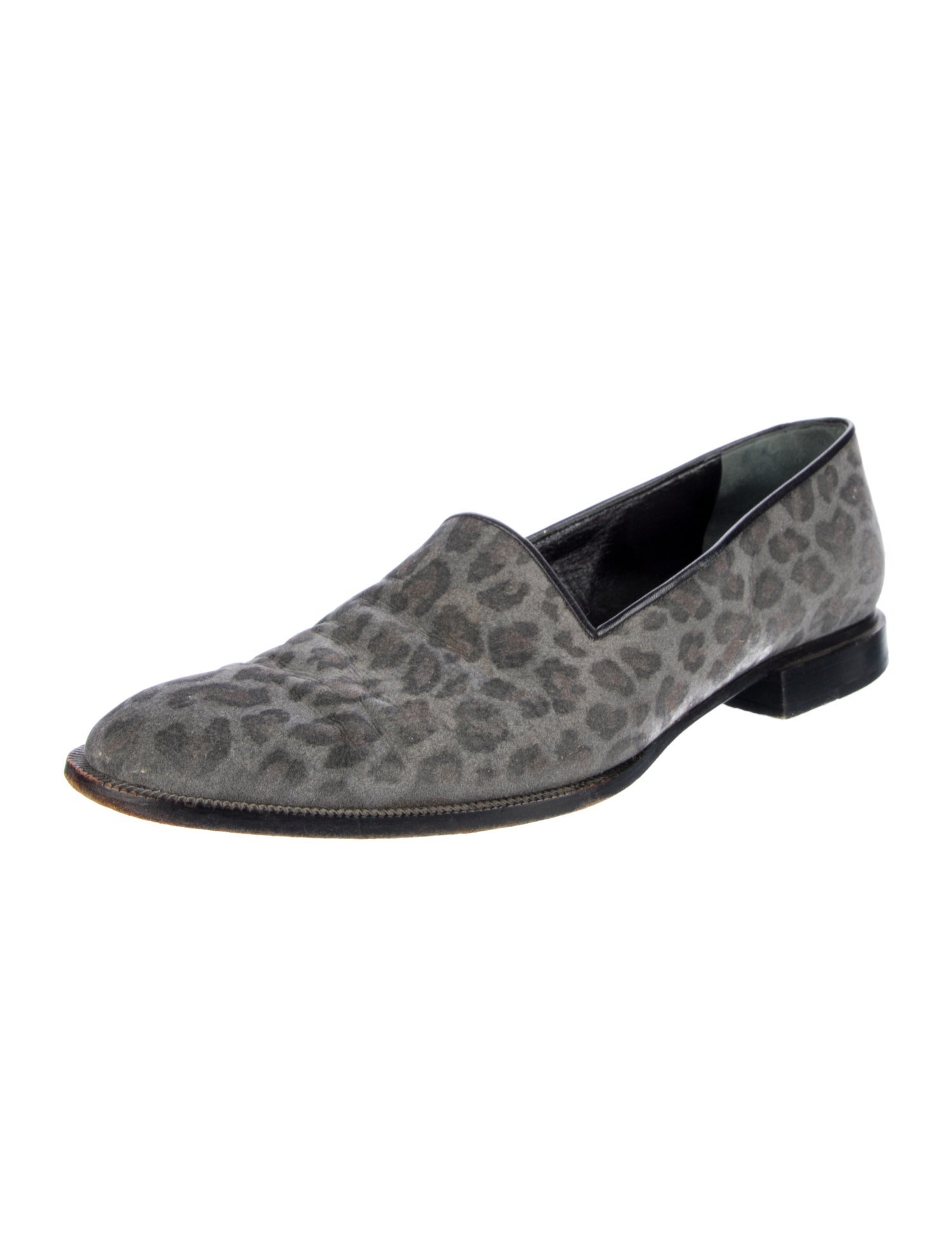 Yves Saint Laurent Suede Animal Print Loafers