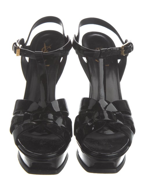 Saint Laurent Patent Leather T-Strap Sandals