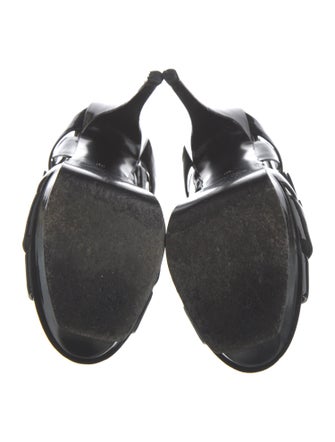 Saint Laurent Patent Leather T-Strap Sandals