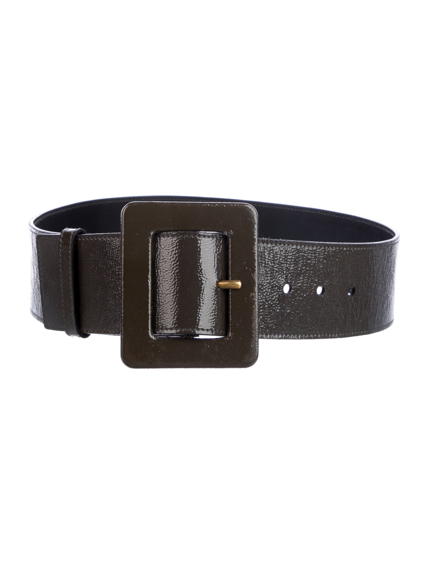 Yves Saint Laurent Wide Patent Leather Waist Belt