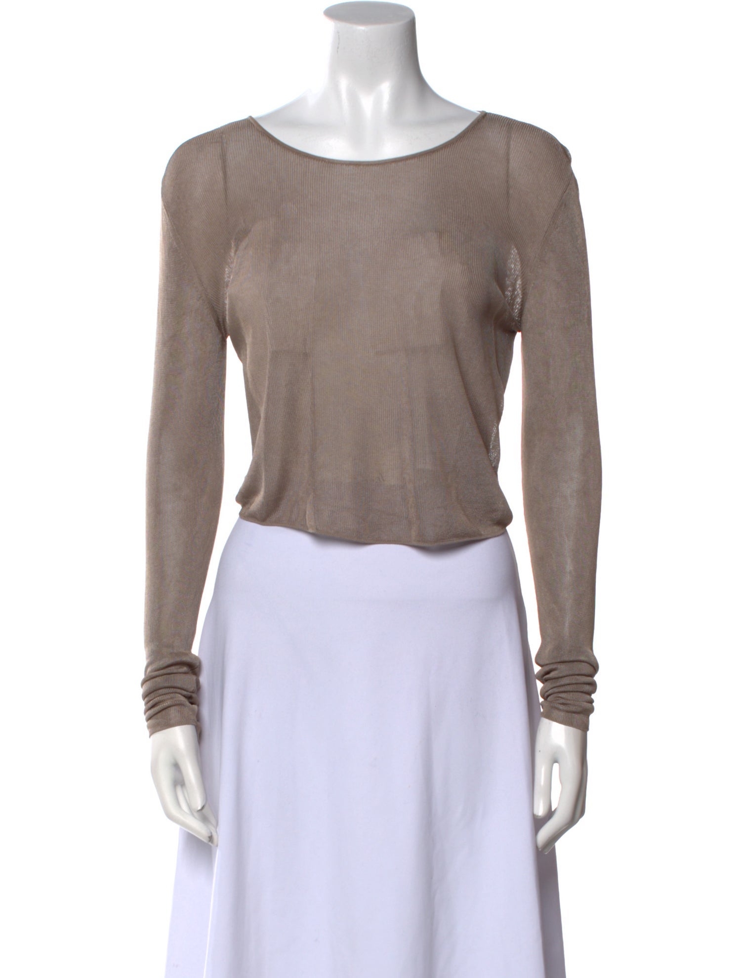 Saint Laurent Cashmere Scoop Neck Crop Top