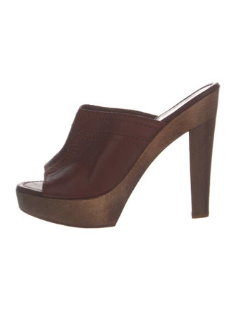 Yves Saint Laurent Leather Slides