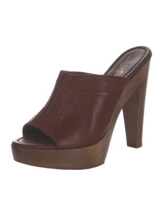 Yves Saint Laurent Leather Slides