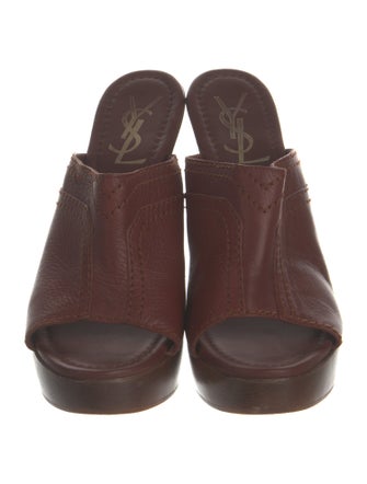 Yves Saint Laurent Leather Slides